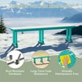 thumbnail image 3 of WestinTrends Malibu 65" Outdoor Dining Bench, All Weather Resistant Poly Lumber Patio Garden Bench Trestle Long Bench for Both Outdoor and Indoor, Turquoise, 3 of 9