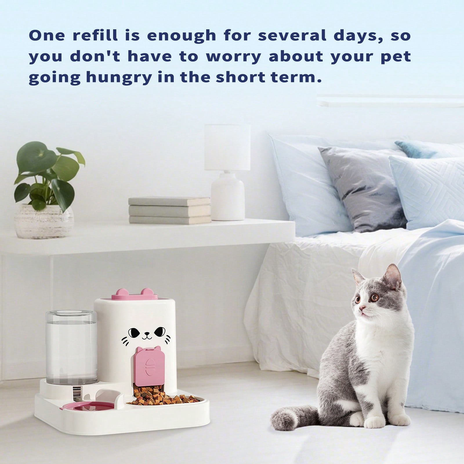 Automatic Cat Water Dispenser – 2-In-1 Large Capacity Drinking Fountain For All Cats, Available In Pink, Gray, Orange & Green