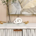 thumbnail image 2 of CosmoLiving by Cosmopolitan White Marble Chain Handmade Geometric 2 Link Decorative Sculpture, 7" x 5" x 2", 2 of 12