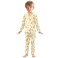 thumbnail image 3 of Dailycode Cotton Pajama Set Snug Fit Long Sleeve Top and Pants for 18M-8Y Cartoon Chick and Leaf, 3 of 7