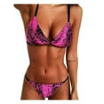 thumbnail image 1 of Women‘s Bikini Ribbed Leopard Snakeskin V-Notch Swimsuit Hig Cut Animal Print Bikini Swimsuit Set For Women, 1 of 6