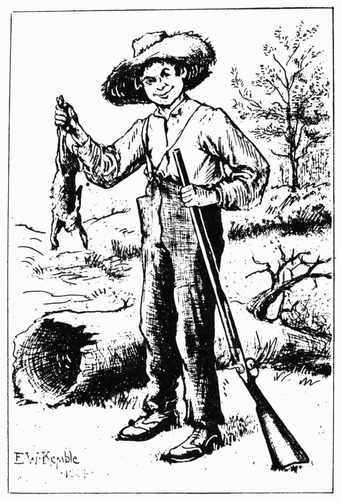 Clemens: Huck Finn, 1884. /Nhuckleberry Finn As Drawn By Edward Windsor ...