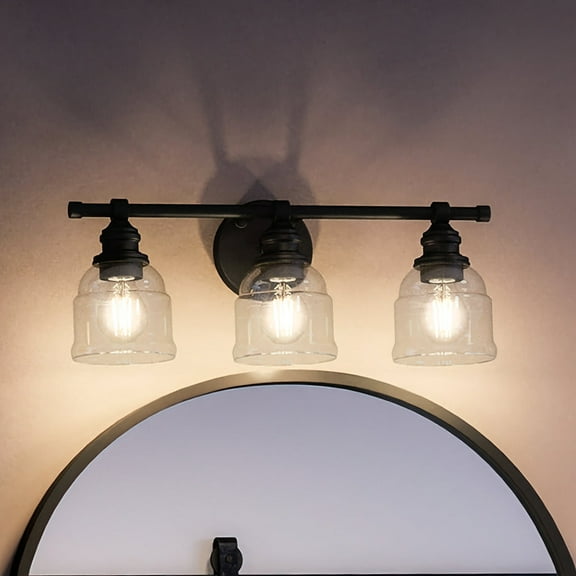 Luxury Vintage Bath Light, 7.875H x 21W, with Transitional Style, Midnight Black, UHP4306 by Urban Ambiance