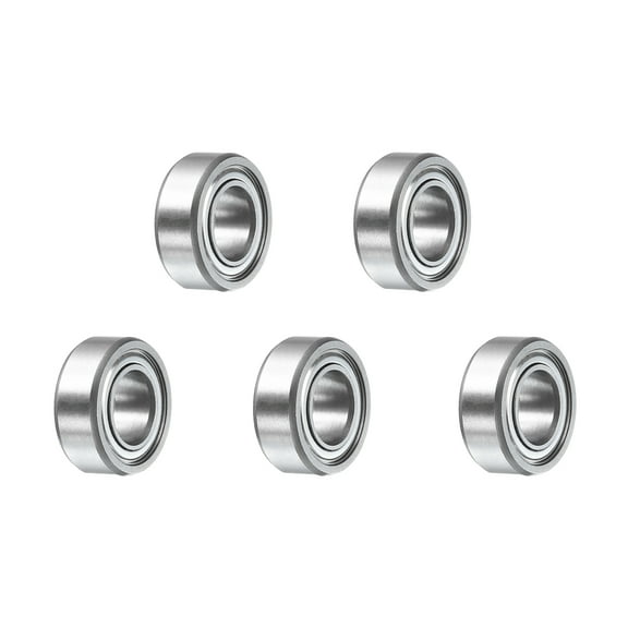 Uxcell 5pcs R188ZZ Deep Groove Ball Bearings 1/4"x1/2"x3/16" P5 Bearings Double Metal Shielded Gcr15 Z3 Bearing, Silver Tone