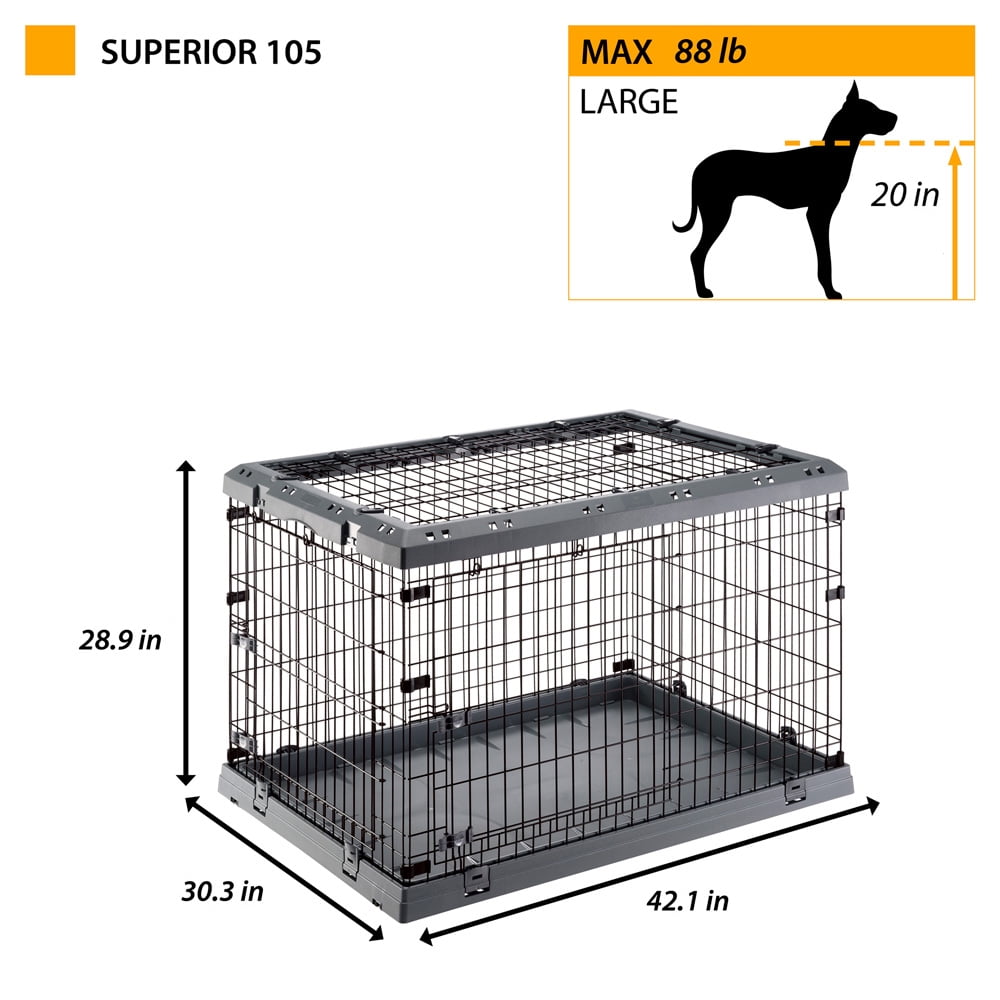 Superior Hybrid ECO Dog Crate and Playpen, 42-inch Dog Crate, Gray