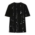 thumbnail image 6 of Womens Oversized Graphic Tees Plus Size Drop Shoulder Summer T-Shirts Baggy Short Sleeve Casual Pullover Black, XL, 6 of 7