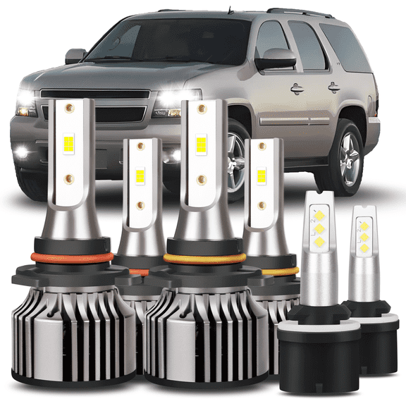 For Chevy Tahoe 2000-2006 LED Headlight 9005 High 9006 Low 880 Fog Light Bulbs Kit 6000K White