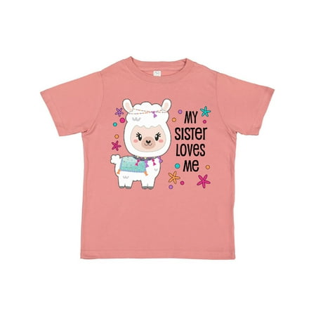 

Inktastic My Sister Loves Me- Cute and Happy Llama Gift Toddler Boy or Toddler Girl T-Shirt