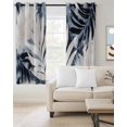 thumbnail image 2 of Vintage Navy Blue Botanical Blackout Curtains for Bedroom Living Room Darkening Curtains 63 Inches Long Modernism Tropical Leaves Window Curtain 2 Panels Set Window Treatment Grommet Drapes 52"x63", 2 of 9