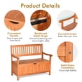 thumbnail image 4 of Spaco 33 Gallon Wooden Storage Bench with Liner for Patio Garden Porch, Travel Outdoor Storage Container Box, 4 of 9