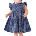 thumbnail image 2 of Baby Girl Dress Summer Clothing Skirt Love Dress Knitted Cotton Princess Lattice Dress With Short Sleeve Kids Sundress,Size 5 Years-6 Years, 2 of 9