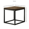 thumbnail image 3 of Bowery Hill Mid-Century Square End Table in Brown Distressed Wood, 3 of 3