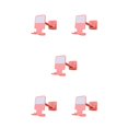 thumbnail image 1 of crativent Phone Holder Wall Self Adhesive Adjustable Cellphone Stand Organizer 90 Degree Rotation Retractable Rack Bathroom Pink 5Set, 1 of 6
