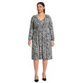 thumbnail image 3 of Terra & Sky Women's Plus Size Smock Waist Dress with Long Sleeves, 3 of 5