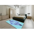 thumbnail image 4 of Ahgly Company Indoor Square Patterned Iceberg Blue Area Rugs, 4' Square, 4 of 6