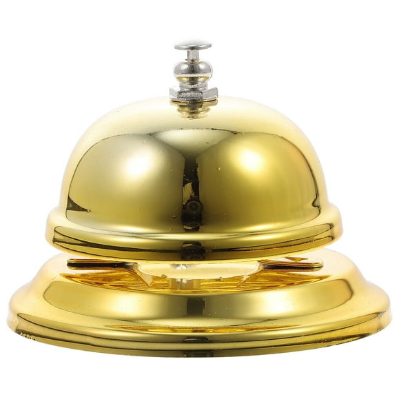 Vintage Style Brass Desk Dinner Bell for Office, Home, and Elderly Use - Call Doorbell for Service and Assistance