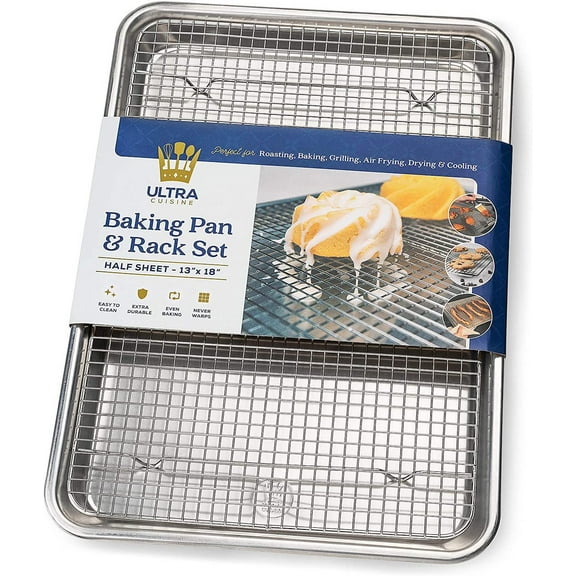 Ultra Cuisine 17.9" x 12.9" Stainless Steel,Aluminum Baking Sheet,