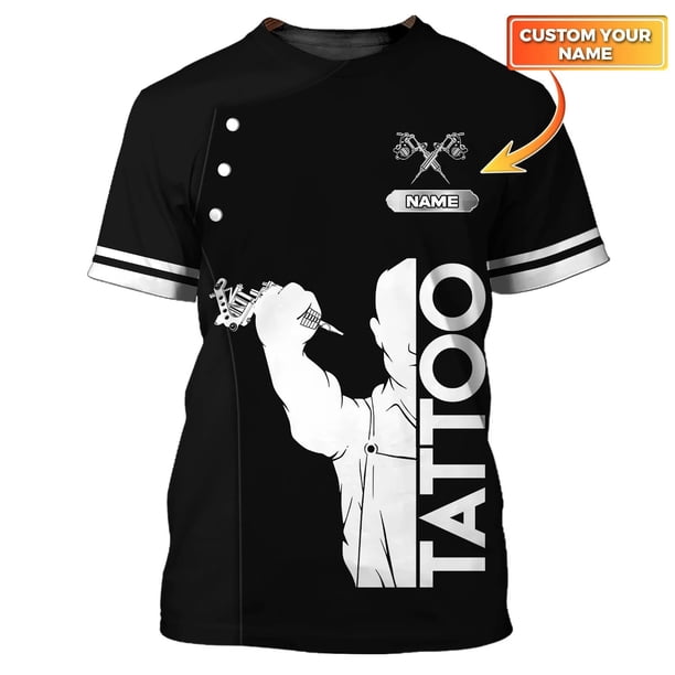 Camiseta con nombre personalizado para hombre, camisa con estampado 3D, Tops informales Unisex, uniforme de tatuaje clásico, novedad de verano, DW162Adult size XXL Gao Jinjia LED