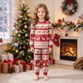 thumbnail image 2 of sdbrld Kids Girl Christmas Pajamas Set Shirts and Shorts Jammies Xmas Matching Pjs Outfits Sizes 4-5 Years, 2 of 9
