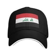 thumbnail image 3 of HUAXUN Iraq Nation Flag Print Curved Brim Adjustable Strap Solid Base Outdoor Sports Casual Baseball Cap Hat (Black,One Size), 3 of 4