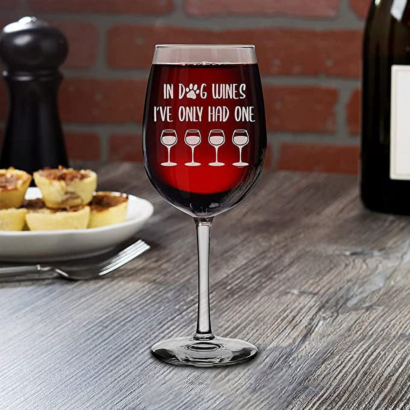 In Dog Wines Stemless Etched Wine Glass — Amanda's Little Shoppe