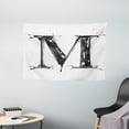 thumbnail image 1 of Letter M Tapestry, Alphabet Symbol in Sketchy Stencil Art Style Hand Drawn Effect Funky Calligraphy, Wall Hanging for Bedroom Living Room Dorm Decor, 60W X 40L Inches, Black White, by Ambesonne, 1 of 2