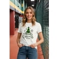 thumbnail image 2 of Woman Christmas Shirt Christmas Tree Graphic T-Shirt Casual Short Sleeve White Top, 2 of 6