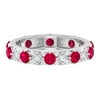 2 CT Created Ruby and Moissanite Gold Bridal Wedding Band, 14K White Gold, US 11.50