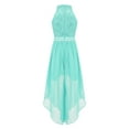 thumbnail image 2 of Hansber Flower Girls Sleeveless Glitter Lace Romper Dress Asymmetrical Chiffon Wedding Pageant Party Gown Mint Green 8, 2 of 6