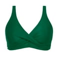 thumbnail image 1 of Women's Twist Front V Neck Bikini Top Padded Adjustable Spaghetti Straps Bathing Suit Tops Only, 1 of 4