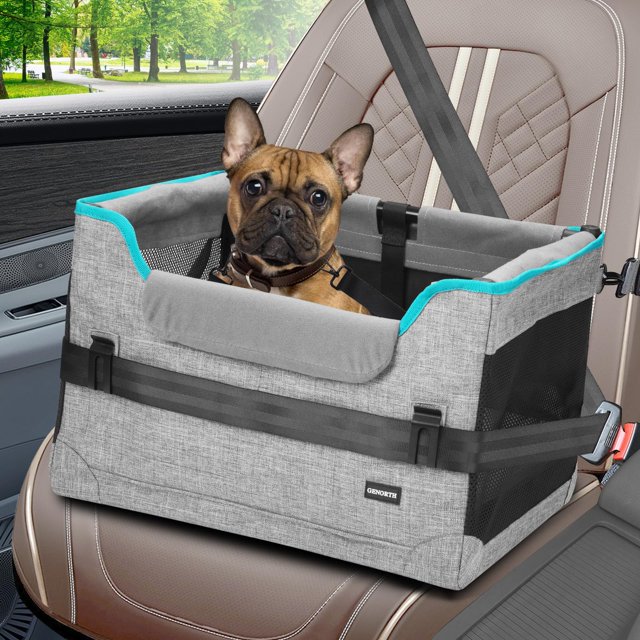 Asiento de coche para perros GENORTH para perros pequeños de hasta 25 libras