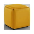 thumbnail image 5 of Maison Ottomans Yellow Leather PU  Cube Castered Legs, 5 of 7