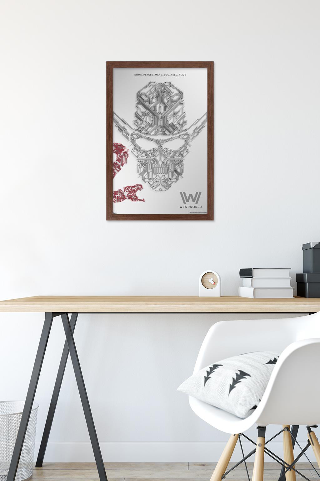 Westworld - White Wall Poster, 14.725" x 22.375", Framed