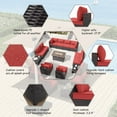 thumbnail image 3 of ALAULM 13 Pcs Patio Conversation Furniture Set with Fire Pit Table, Brown/Red, 3 of 8