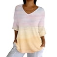 thumbnail image 2 of 3/4 Sleeve Tops For Women Boho T Shirts For Women Fitted Tops For Women Cute Tshirts Shirts Half Sleeve V Neck Tops For Women Womens Casual Tops Work Tops Womens Graphic T Shirts, 2 of 7