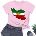 thumbnail image 3 of Camiseta de Manga Corta Impresa de Cuello Alto para las Mujeres, Tops de Cuello Redondo para las Mujeres Mezcla de Poliéster de Spandex de Uso Diario Casual, 3 of 5