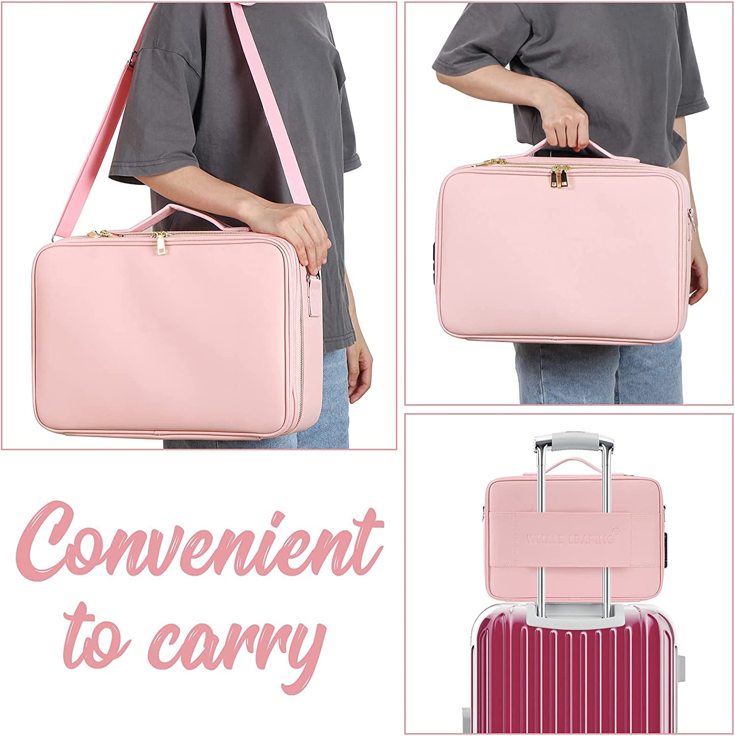 Makeup Kit Travel Bag Cosmetic Storage Organizer Box with Adjustable C –