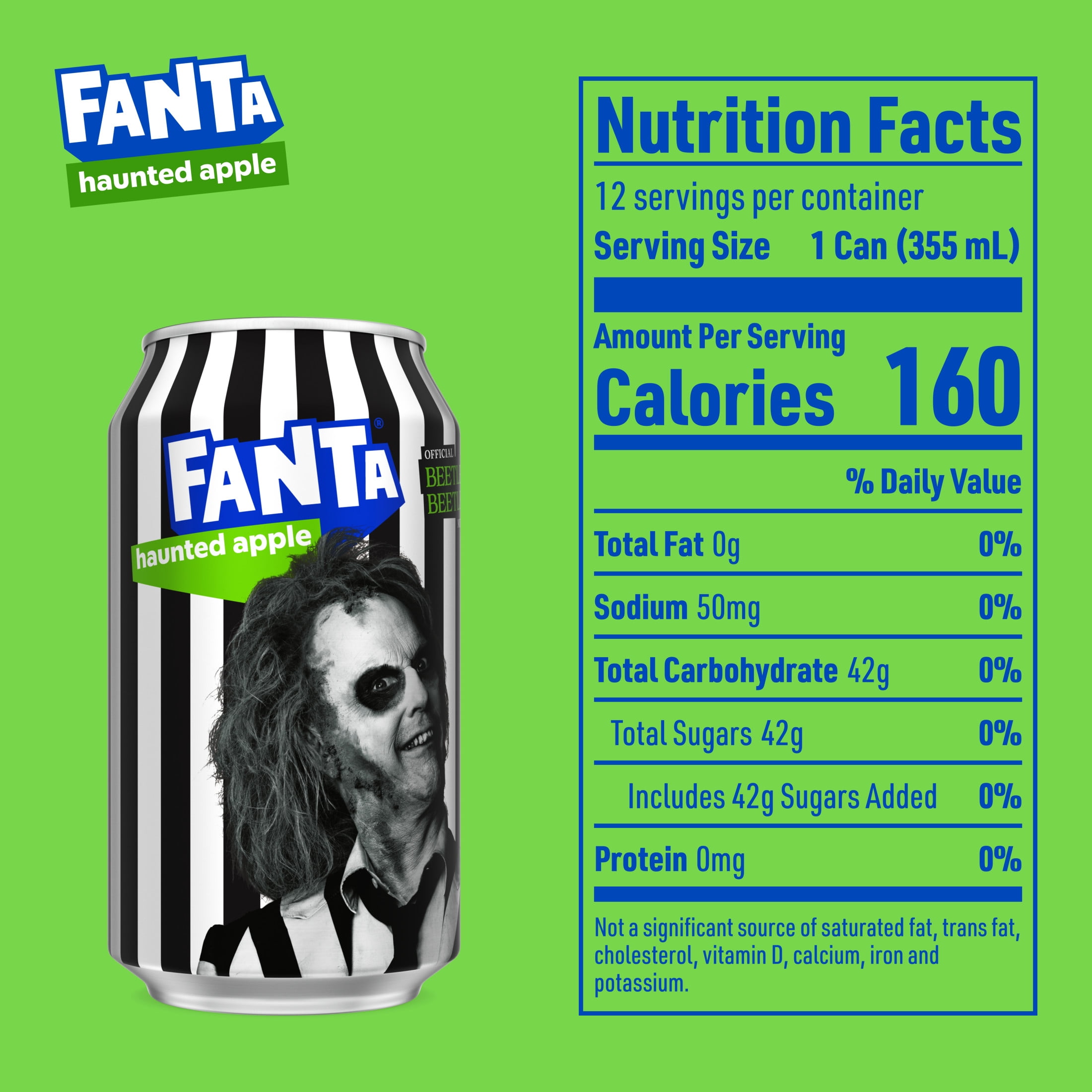 Fanta Haunted Apple Soda Pop, 12 fl oz, 12 Pack Cans