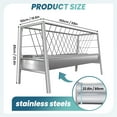 thumbnail image 2 of Goat Hay Feeder & Livestock Goat Feeder, Pasture Feeder, 77 Gallon Stainless Steel, 59x19.6x33.4", Stainless Steel Pan, for Sheep, Farms, Ranches, Deer, Cow, 2 of 7
