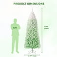 thumbnail image 2 of COZONY 7.5FT Green Prelit Snow Flocked Pencil Christmas Tree w/ Foldable Base for Holiday Decoration, 2 of 7