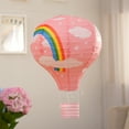 thumbnail image 3 of 12" Folding Rainbow Hot Air Balloon Paper Lantern Wedding Birthday Party Decor, 3 of 9