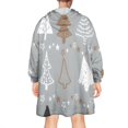 thumbnail image 2 of Wearable Oversized Blanket,Gray Christmas Tree Pattern Wearable Blanket Hoodie for Adults,Cozy Hooded Blankets with Super Pockets,Super Warm Fuzzy Pullover for Women & Men, 2 of 6