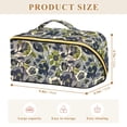 thumbnail image 4 of FORMRS Makeup Bag Travel Cosmetic Organizer for Women Fold Flat Zipper Pouch with Handle, Green Floral, 4 of 8