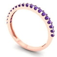 thumbnail image 2 of 0.285 ctw Wedding Band for Women - 18K Rose Gold Natural Amethyst Stackable Eternity Ring, 2 of 6