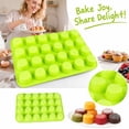 thumbnail image 2 of 24 Cups Silicone Muffin Pan Mini Cupcake Pan, Nonstick Food Grade Silicone Baking Pan 1 Pack (Green), 2 of 3