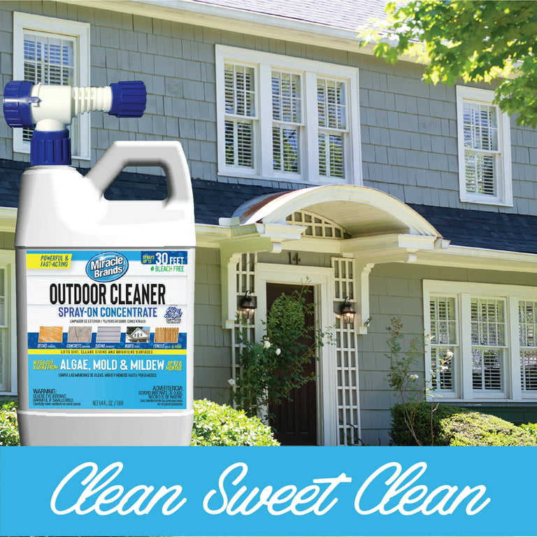 Miracle Brands Outdoor Cleaner Spray On Concentrate for Algae, Mold and  Mildew, 64 oz