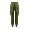 thumbnail image 4 of Men's Tapered Pants Drawstring Elastic Waist Trousers With Zip Pockets Solid Color Casual Stylish Sports Pants (3XL, Army Green), 4 of 9