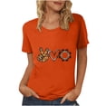 thumbnail image 1 of Adulte Été Dressy Tops Orange Short Sleeve Impression Graphique Col Rond Chemisier Casual T-Shirt Tops Chemise, 1 of 4