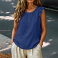 thumbnail image 4 of Tank Tops For Women Blue Womens Tops Fashion Daily Vacation Tank O Neck Vest Womens Tank Tops, 4 of 4
