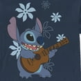 thumbnail image 2 of Men's Lilo & Stitch Floral Ukulele Dance Long Sleeve Shirt Navy Blue Small, 2 of 4
